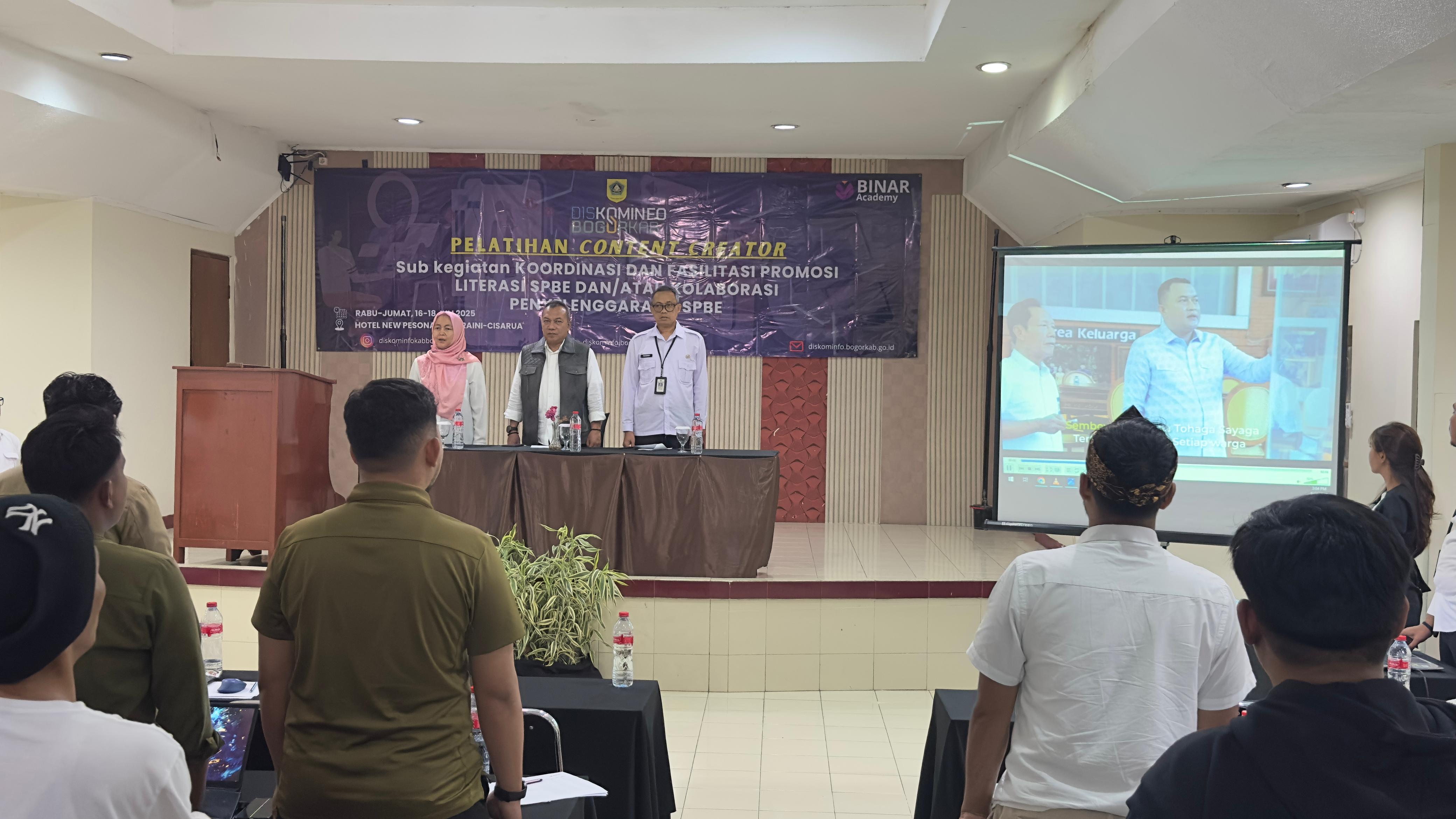 Diskominfo Kabupaten Bogor Perkuat Pemberdayaan Desa Lewat Pelatihan Konten Kreator