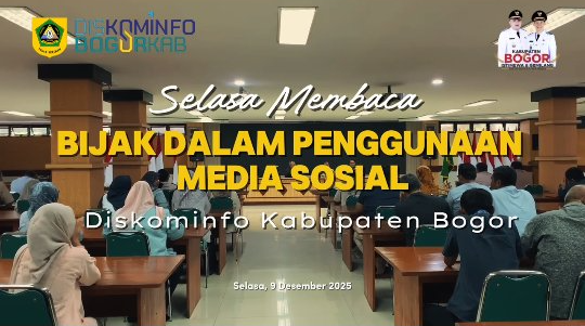 Kegiatan Selasa Membaca Diskominfo Kabupaten Bogor hari ini mengangkat tema “Bijak dalam Penggunaan Media Sosial”