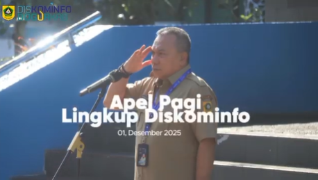 Apel pagi Lingkup Diskominfo Kabupaten Bogor yang dipimpin langsung oleh Kepala Diskominfo Kabupaten Bogor, Bambang Widodo Tawekal