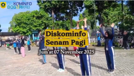 Pagi yang penuh semangat  Seluruh pegawai Diskominfo Kabupaten Bogor melaksanakan senam Jumat pagi bersama, (7/11/25).