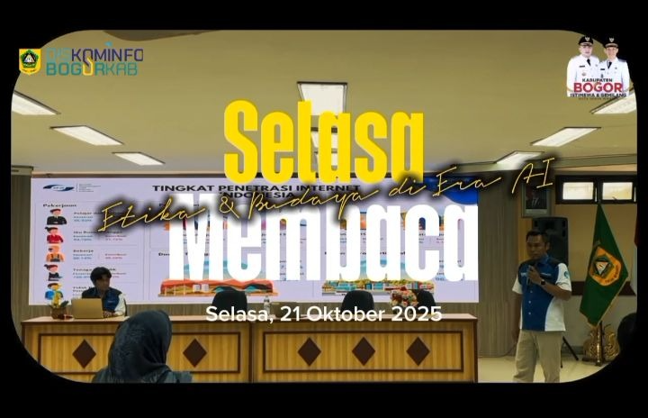 Kegiatan Selasa Membaca kali ini, Diskominfo Kabupaten Bogor mengangkat tema “Etika & Budaya di Era Artificial Intelligence.”