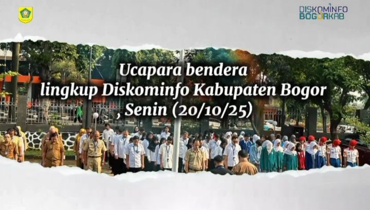 Segenap keluarga besar Diskominfo Kabupaten Bogor melakukan upacara bendera lingkup Diskominfo Kabupaten Bogor