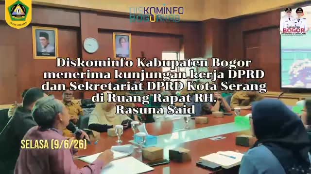 Diskominfo Kabupaten Bogor menerima kunjungan kerja DPRD dan Sekretariat DPRD Kota Serang di Ruang Rapat H.R. Rasuna Said
