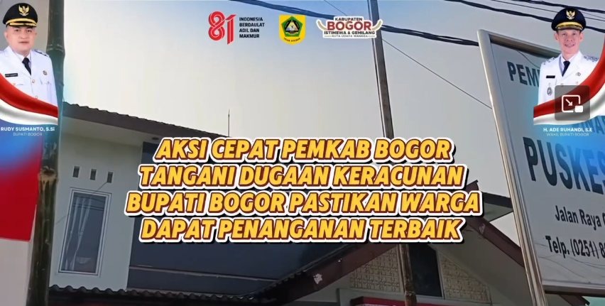 Respons cepat Bupati Bogor Rudy Susmanto bersama Pemerintah Kabupaten Bogor terus dilakukan dalam menangani dugaan keracunan makanan di Kecamatan Dramaga