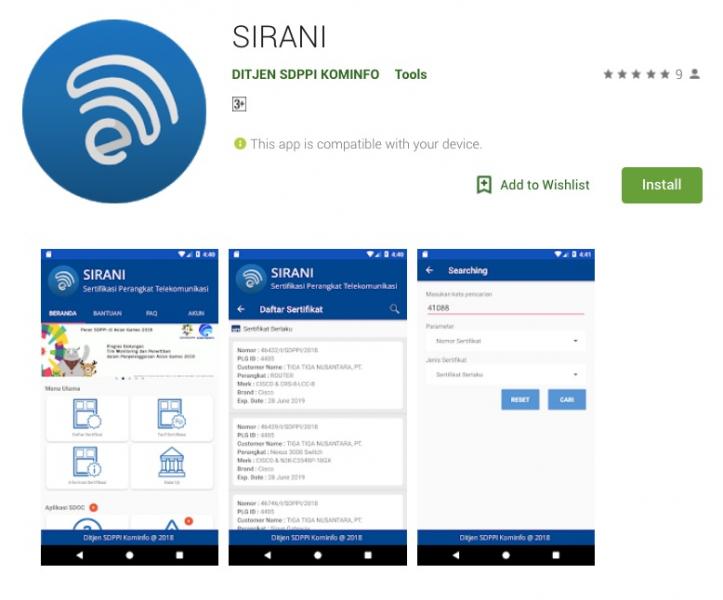 SIRANI, Cara Mudah Ketahui Perangkat Telekomunikasi Tersertifikasi SIRANI, Cara Mudah Ketahui Perangkat Telekomunikasi Tersertifikasi