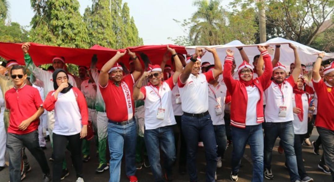 Bupati Bogor Ade Yasin memimpin langsung perhelatan Kirab Merah Putih